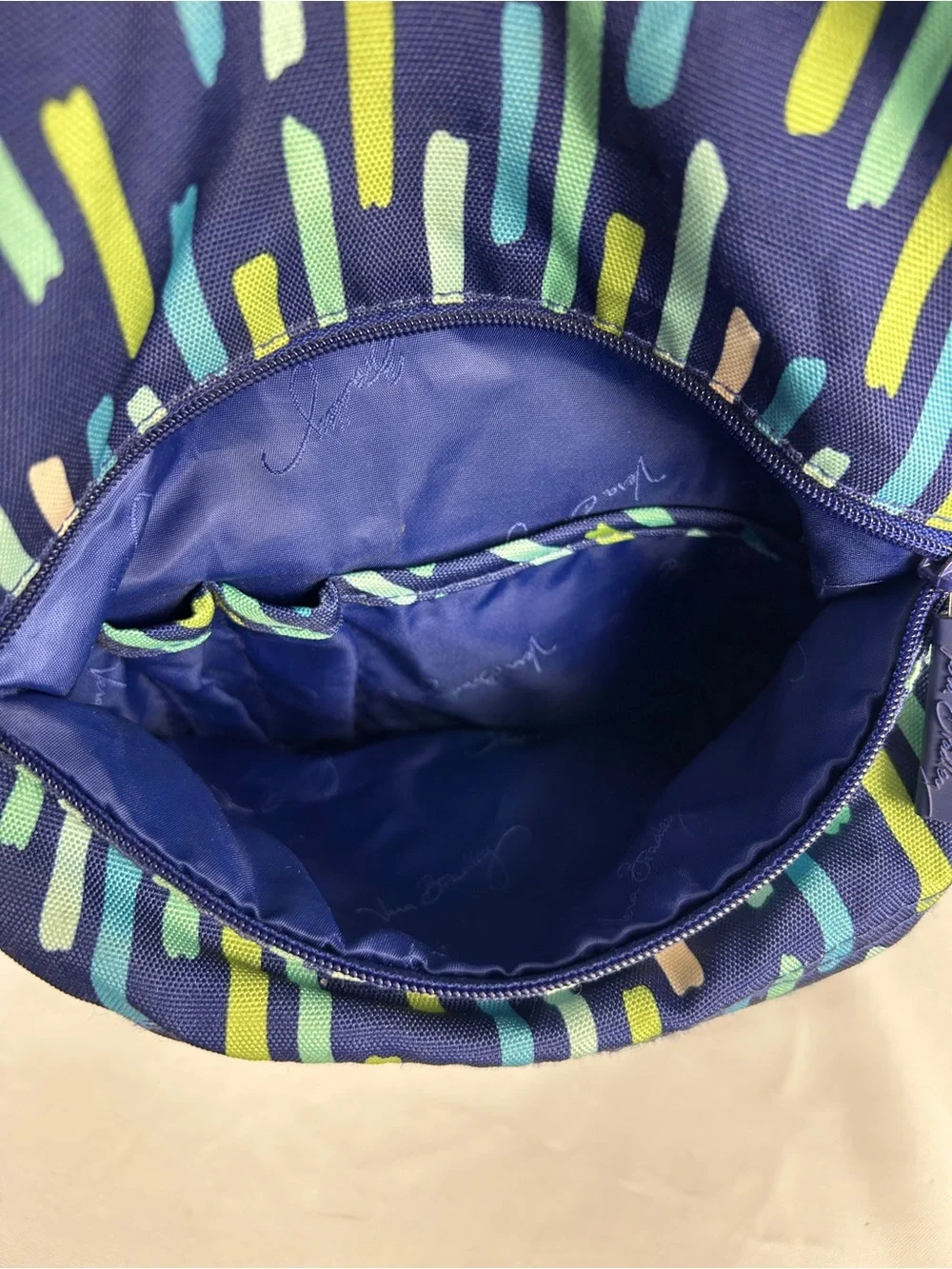 Vera Bradley Navy Multi Color Dash Print Backpack